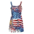 thumbnail image 4 of QATAINLAV Jumpsuits for Women Casual Linen Summer Sleeveless Rompers American Flag Patriotic Onesie Shorts with Pocket 4th of July Outfits Blue S Mother's Day Gifts, 4 of 6