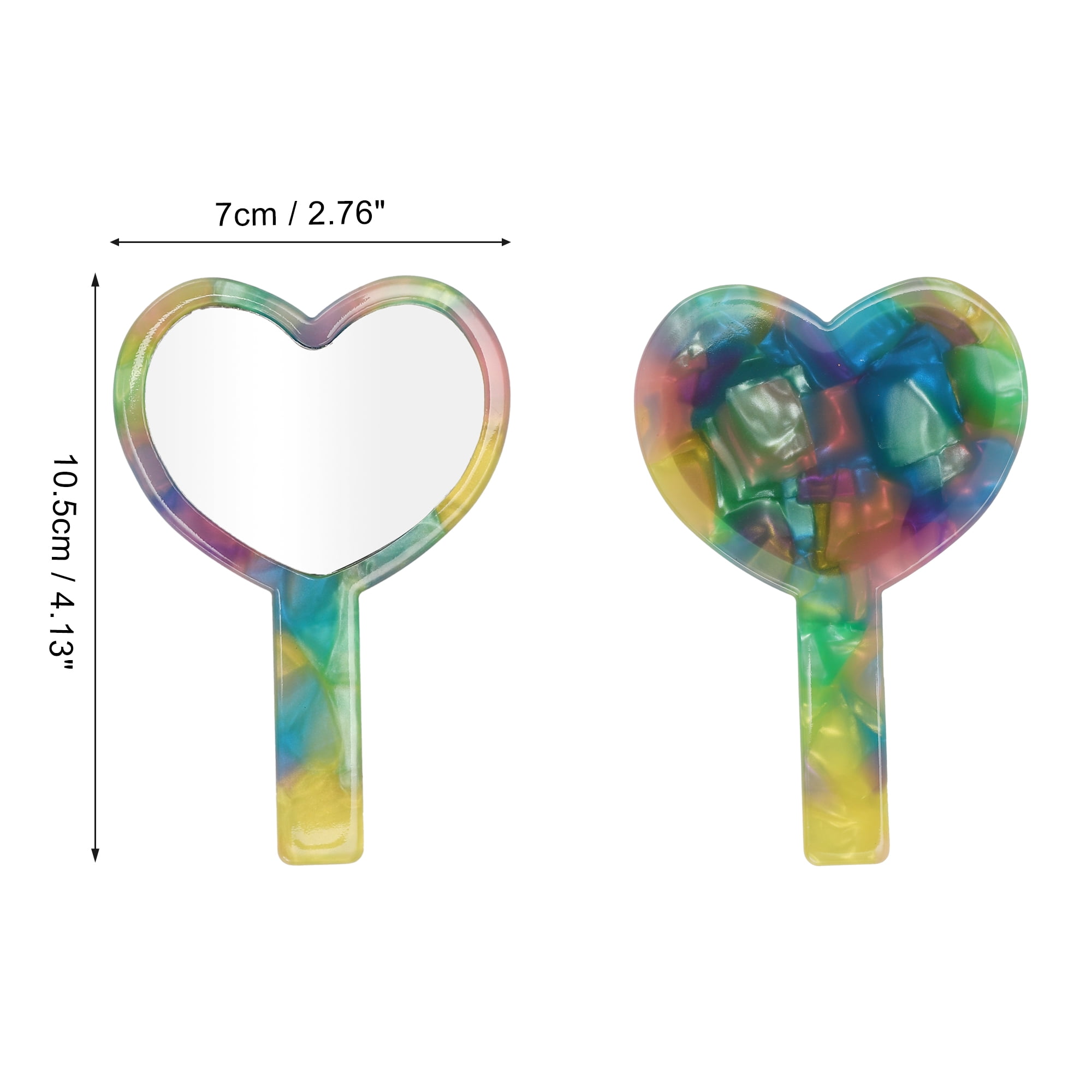 Unique Bargains Women Rose Shape Handheld Mirror Assorted Color