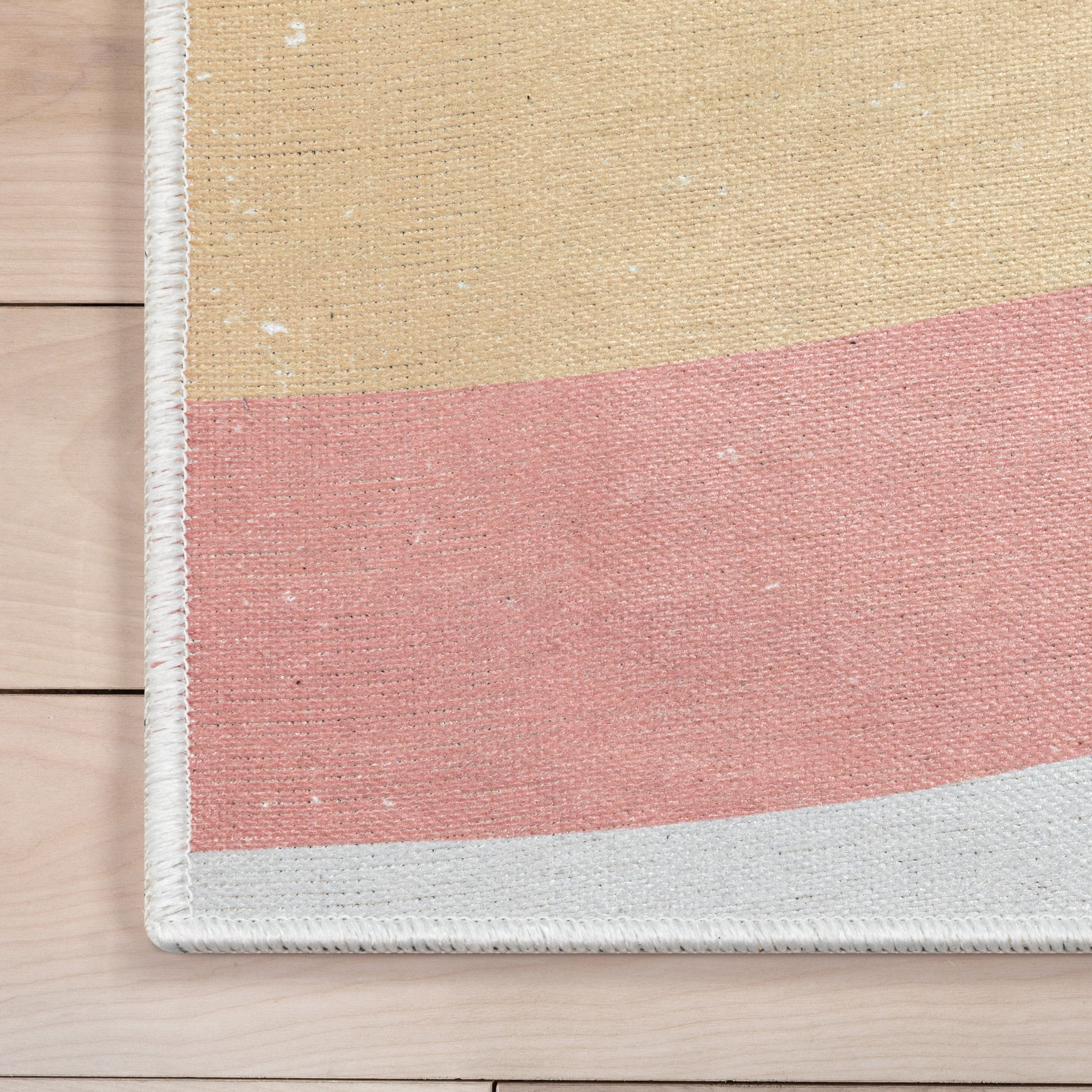 Well Woven Kids Rugs Rainbow Kids Geometric Pattern Multi Color Flat Pile Easy to Clean 7'7" x 9'10" Area Rug for Living Room Dining Room Bedroom and Kitchen