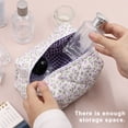 thumbnail image 3 of Floral Makeup Bag Large Capacity Zipper Portable Multifunction Women Girls Travel Lipstick Cosmetic Toiletry Organizer Pouch, 3 of 8