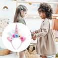 thumbnail image 2 of KAKOWELY 1 diadema de unicornio con flores de malla para niñas, 2 of 4