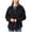 Black, variant on Women's Corduroy Shacket Shirt Jacket Winter Button Stripe Large Pocket Shirt Coat Beige