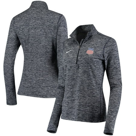 US Hockey Nike Women's 2018 Winter Olympics Half Zip Top Performance Jacket - Heathered Navy