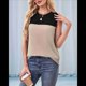 thumbnail image 5 of Camiseta Sin Mangas Informal de Verano con Cuello Redondo y Bloques de Color para Mujer, Color Negro y Albaricoque, Talla XXL, 5 of 8