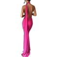 thumbnail image 4 of Vestido largo sexy con tirantes finos y espalda descubierta para mujer, vestido de fiesta ajustado con cordones, vestido Halter de noche para discoteca, 4 of 5