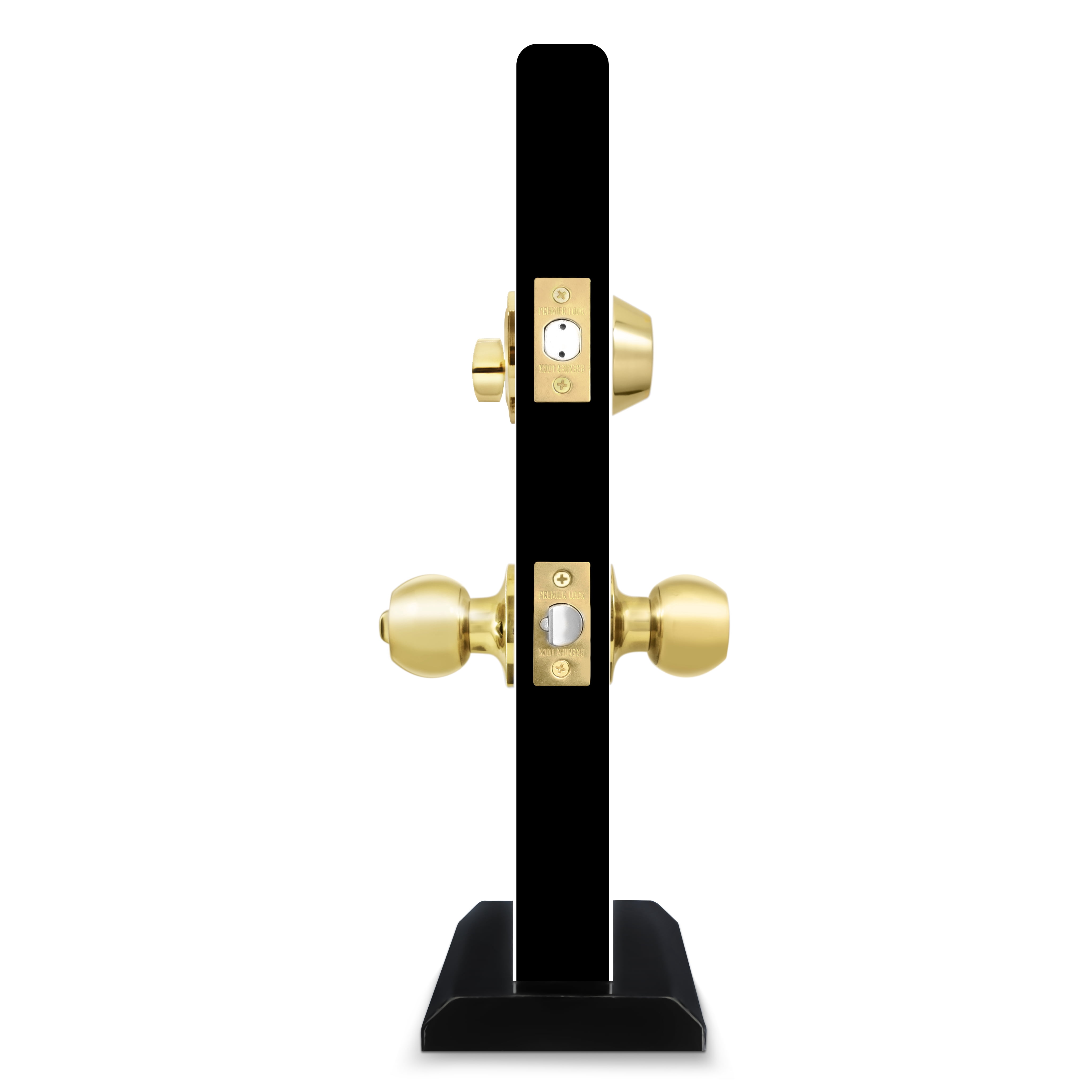 Premier Lock® Solid Brass Entry Lock Set Door Knob & Deadbolt Keyed Alike SC1 Keyway. 6 Total Keys, Keyed Alike