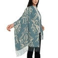 thumbnail image 4 of ZNDUO Blue Abstract Art Pattern Pashmina Shawls，Wraps Winter Warm Soft Scarf for Women, 4 of 8