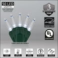 thumbnail image 3 of Wintergreen Lighting LED Christmas Tree Lights, T5 Mini Lights, LED String Lights, Christmas String Lights, 50 Lights, Green Wire, 3 of 8