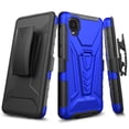 thumbnail image 6 of Compatible for Alcatel TCL A3 Case / TCL A30 Case with Holster Belt Clip Hybrid Shockproof Protective Phone Cover with Kickstand - Blue, 6 of 7
