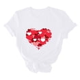 thumbnail image 5 of POTETI Valentines Women Fashions Tee Shirts for Women,Women Valentine's Day Gifts for Wife Short Sleeve White T-shirts Heart Print Crew Neck Casual Tops, 5 of 6