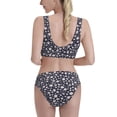 thumbnail image 3 of Picia Daisies Flowers Women's High Waisted Bikini Scoop Neck Swimsuit Two Pieces Bathing Suit-X-Large, 3 of 8
