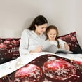 thumbnail image 5 of Manfei Happy Festival Queen Comforter Set for Teens, Vintage Christmas Style Bedding Sets, Snowflake Ball Reversible Bedding Comforter Set, Ultra Soft Home Decor, 3pcs, 5 of 8
