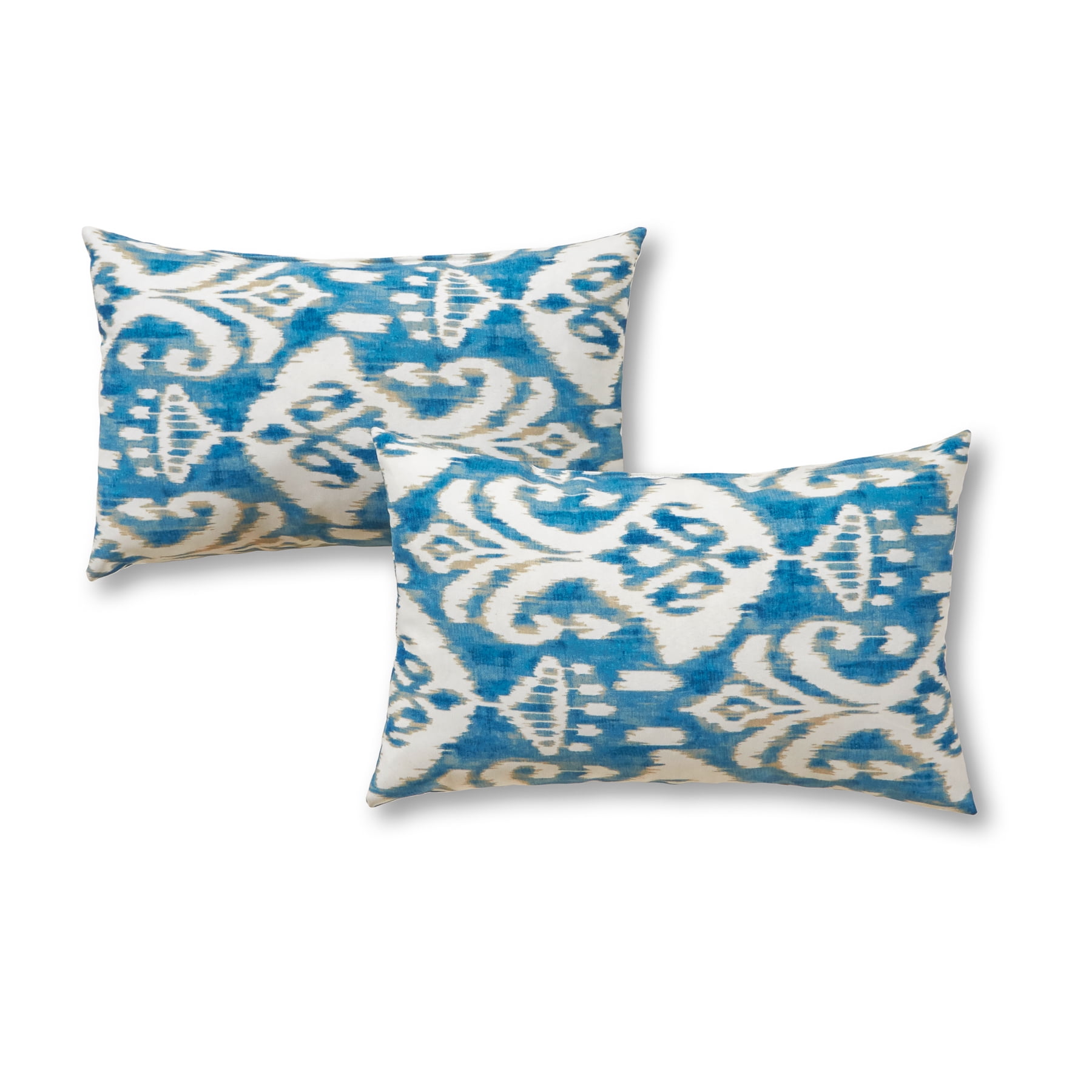 Greendale Home Fashions Seaside Ikat Outdoor Rectangle Throw Pillow (2