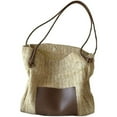 thumbnail image 1 of Casual Women Handbag Patchwork Straw Pouch Large Capacity Woven Leisure for Gift, 1 of 9
