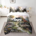 thumbnail image 2 of jejeloiu Colorful Graffiti Flowers 7 Pieces Bedding Comforter Set,Country Farmhouse Lodge Full Bedding Set,Oil Painting Art Fitted Sheet Flat Sheet For Teens,Breathable Home Decor Reversible, 2 of 8