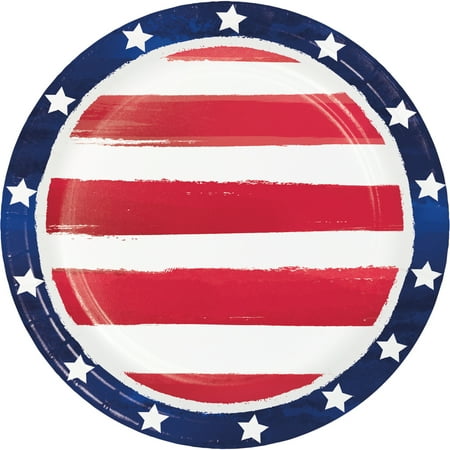 

Painterly Patriotic Dessert Plates 7 8/PK Pack of 12