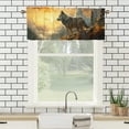 thumbnail image 3 of Forest Wolf Curtain Valance for Kitchen Wild Animal Mountain Waterfall Nature Scenery Window Valance for Living Room Bedroom, Kitchen Valance Rod Pocket Window Curtain 54 by 18 in, 1 Panel, 3 of 6