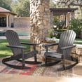 thumbnail image 3 of GDF Studio Cartagena Outdoor Acacia Wood Adirondack Rocking Chairs, Set of 2, Dark Gray, 3 of 8