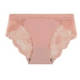 thumbnail image 5 of Fancifize Mid Waist Lace Underwear for Women Seamless Ice Silk Sexy Panties Ladies Stretch Invisible No Show Briefs 5-Pack,M,Multicolor, 5 of 7