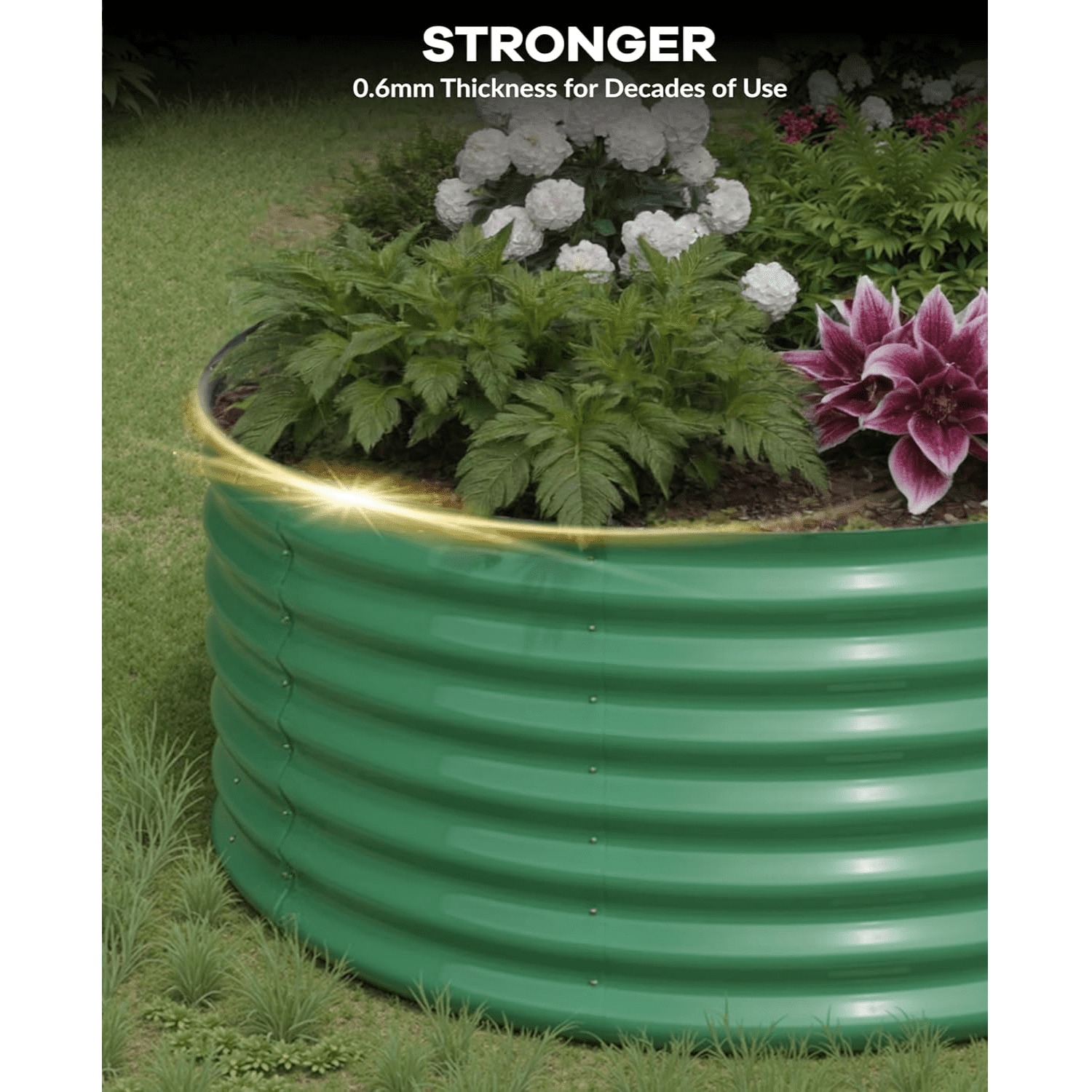 Galvanized Tall Raised Garden Bed Kit, Oval Large Planting Box for Vegetables Flowers