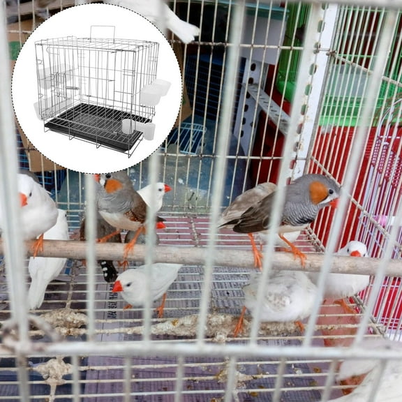 KONTONTY Folding Pigeon Cage for Breeding and Pairing Portable Bird Cage with Feeding Tray for Homing Pigeons Parrots Canaries Small Birds