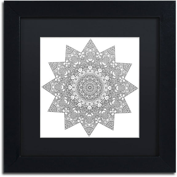 Trademark Fine Art "Sunny Day Mandala" Canvas Art by Kathy G. Ahrens, Black Matte, Black Frame