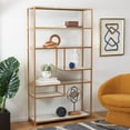 thumbnail image 2 of SAFAVIEH Roiya Glam Style 6 Shelf Etagere, Beige/Gold/Glass (40 in. W x 13 in. D x 72 in. H), 2 of 12