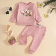 thumbnail image 2 of NOLDARES Toddler Baby Boys Girls Fall Clothes Print Outfit Long Sleeve Sweatshirt and Jogger Pants Set(Pink,18-24 M), 2 of 9