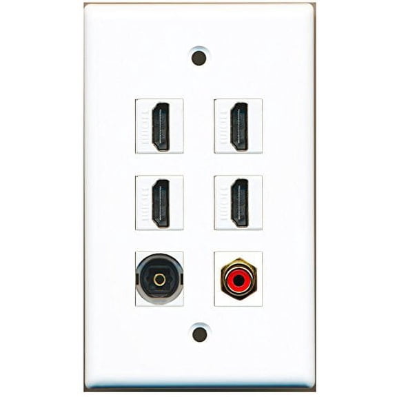 RiteAV - 4 HDMI 1 Port RCA Red 1 Port Toslink Wall Plate