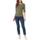 thumbnail image 2 of INSPIRE CHIC Camisetas de Mujer de Manga Codo Cuello Barco Sólidas Ajustadas Casual Color Verde Oliva XS, 2 of 6