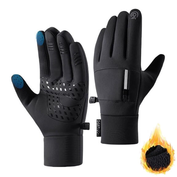 ASTRAEA Warm Winter Gloves, Waterproof Windproof Touch Screen Thermal Mittens for Men Women Cold Weather, Black - L