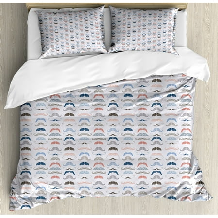 Retro Duvet Cover Set King Size Colorful Sketch Style Male