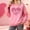 Pink, variant on mihongmao Valentines Day Hoodies Women Round Neck Hearted Printed Long Sleeved Top Sweatshirts Pink 2X