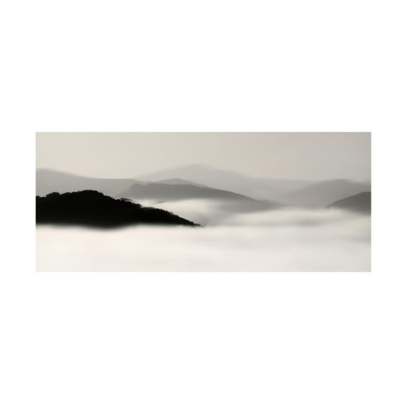 Canvas Wall Art - Nicholas Bell 'Mountain Fog No. 2' Wall Art for Living Room, Bedroom, or Office Décor by Trademark Fine Art - 19 x 8 Inches