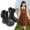 Z-95BK, variant on Big Kids Girls Mid Calf Boots Solid Color Side Zipper Flat Sole Comfortable Fashion Shoes For Outdoor Activities Daily Wear Black 4-4.5 Years
