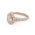 thumbnail image 3 of AFFY Shank Halo Solitaire Engagement Rings for Women, Center 6x4.5mm Pear and Round cut Lab Created Moissanite Ring In 14k Rose Gold Over Sterling Silver Size-6.5, 3 of 6