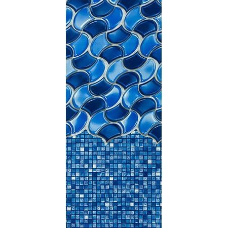 SmartLine 24-Foot Round Waves of Poseidon Overlap Above Ground Swimming Pool Liner - 48-or-52-Inch Wall Height - 25