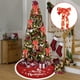 thumbnail image 1 of Lazo de cinta dorado iluminado para árbol de Navidad, decoración colgante de 33 x 23 cm, ideal para decorar el árbol de Navidad de invierno, fiestas y regalos., 1 of 7