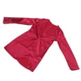 thumbnail image 2 of Vestido de escote en V profundo, ajustado, de moda, para mujer, de manga larga, con abertura, para fiesta, rosa, rojo, L, 2 of 15
