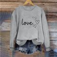 thumbnail image 2 of Sudadera Penkiiy Valentine para mujer: lindas camisetas del día de San Valentín Love Heart Graphic Print Suéter de manga larga Tops XL Gray, 2 of 5
