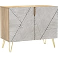 thumbnail image 3 of PixonSign Sideboard Buffet Cabinet, Kitchen Storage Cabinet with 2 Doors, Black White Geometric Polygons, Cupboard Console Table for Dining Room - 35" L x 18" W x 29" H, 3 of 5