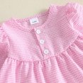 thumbnail image 6 of Cjfdfy Toddler Baby Girl Plaid Fall Outfits Lace Trim Long Sleeve Button Plaid Tops Elastic Pants Sets Soft Double Gauze Outfit Little Baby Gingham Fall Winter Outfit 0-3Y, 6 of 9