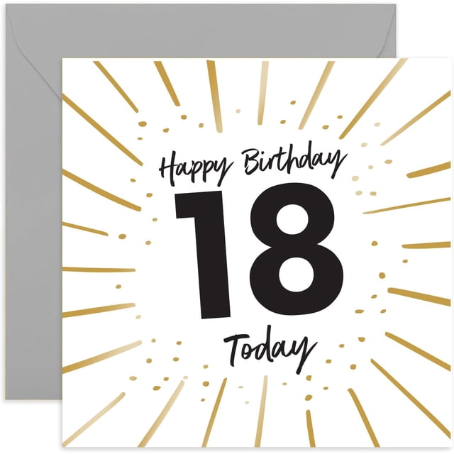 Tarjeta de cumpleaños de Old English Co. 18 cumpleaños para hombre/mujer