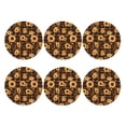 thumbnail image 2 of Pofeuu Brown Plaid Sunflower Print Leather Coasters Set of 6, Round Cups Mugs Mat Pad for Home Kitchen Heat Resistant Drink Coasters,Round Shape, 2 of 7