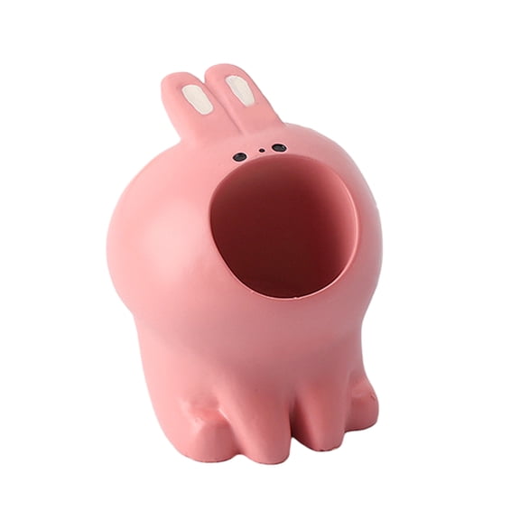 Ruanlalo Cute Animal Toothbrush Holder Funny Resin Pen Holder Mini Animal Single Tooth Brush Stand Bathroom Organizer for Washroom Vanity Countertop Office
