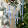 thumbnail image 5 of AuroraX Blue Christmas Decoration Set Plastic Hanging 12 Pcs Minimalist Keepsake Ornaments Neutral Creative Decorative Icicle for Christma Tree,Xmas Gifts Decor, 5 of 5
