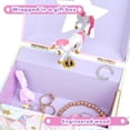 thumbnail image 4 of Jewelkeeper Joyero musical para niñas con unicornio giratorio, arco iris brillante y diseño de estrellas, caja de música para collar, pendientes y accesorios, reproduce la hermosa melodía del soñador, 4 of 5