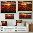 thumbnail image 4 of Designart "Poppies landscape With Sunset" Floral Floater Framed Wall Decor, 4 of 7