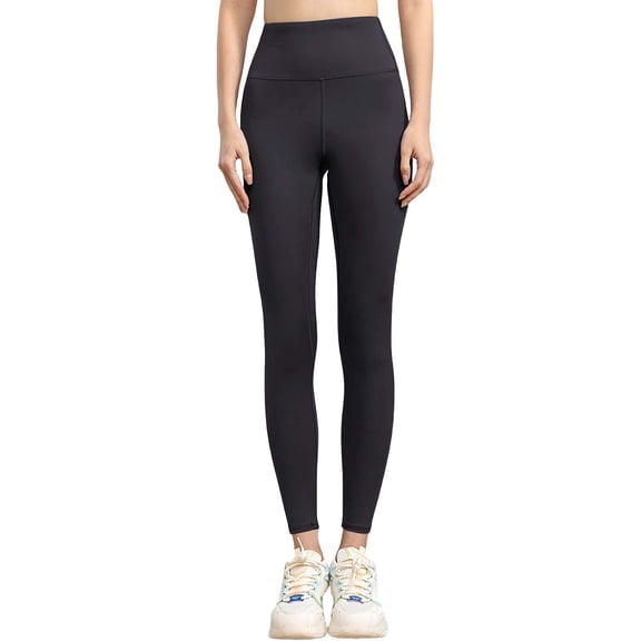 Chuancc High Waisted Leggings for Women Butt Lift Tummy Control Yoga Pants Non See-Through Workout Running Pants Black L