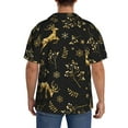 thumbnail image 5 of Sigee Christmas Gold Deers1 Print Men's Shirts Casual Button Down Short Sleeve Summer Beach Shirt Hawaiian Vacation Shirts Tee Shirt-X-Large, 5 of 7